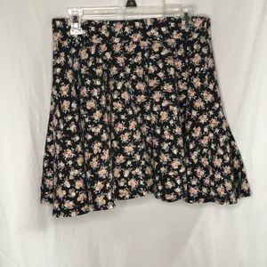 Floral Print Skater Skirt
